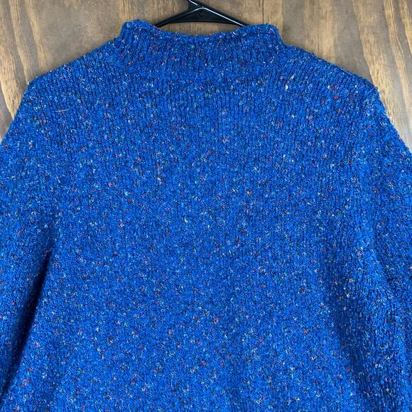 Vintage A Little Extra Spice Womens Sweater Blue Mock Neck Tweed Long Sleeve 1X - Picture 11 of 12